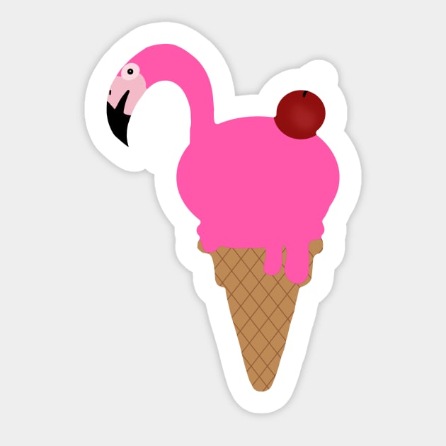 Flamingo Lover, Icecream Dripping Sticker by logiamerch